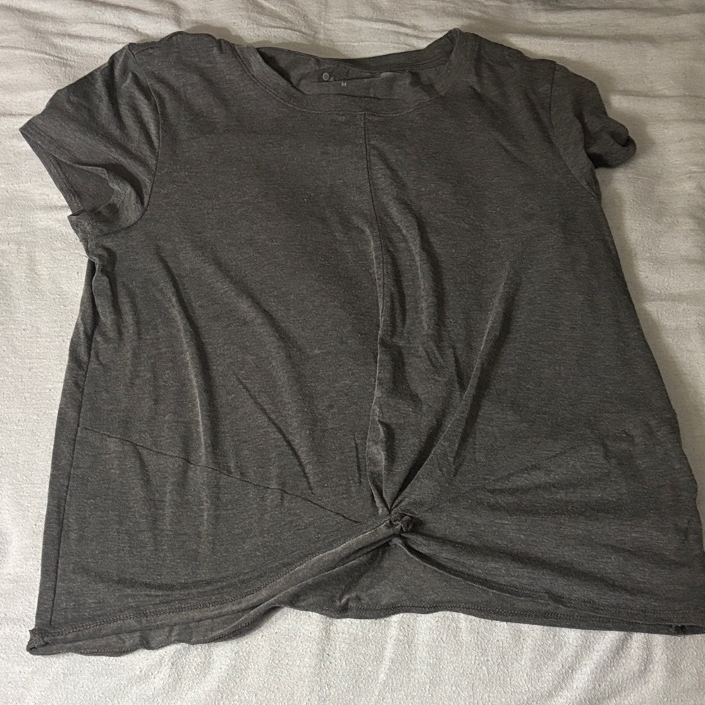Athleta grey Twist Front Tee